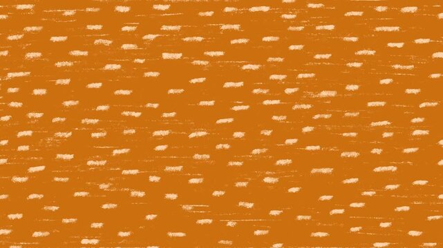 Hand-drawn chalk orange autumn line dash pattern background drawing