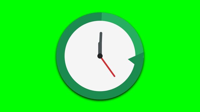 Green clock timer counting down against a vibrant solid green background