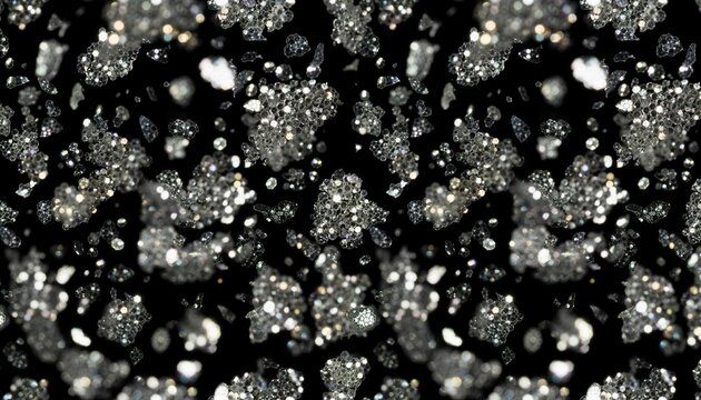 Seamless Silver Glitter Dust Texture on Black Background