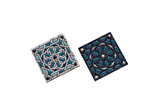 patterned tiles blue and white duo with transparent background