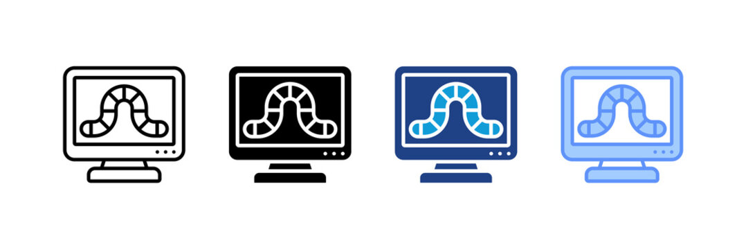 Worm icon set multiple style collection