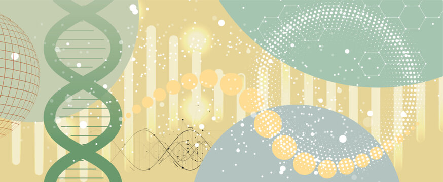 Futuristic modern dna design, neural genetic pathways, molecular strands
