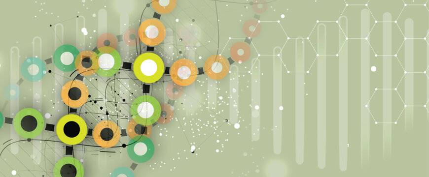 Futuristic modern dna design, neural genetic pathways, molecular strands