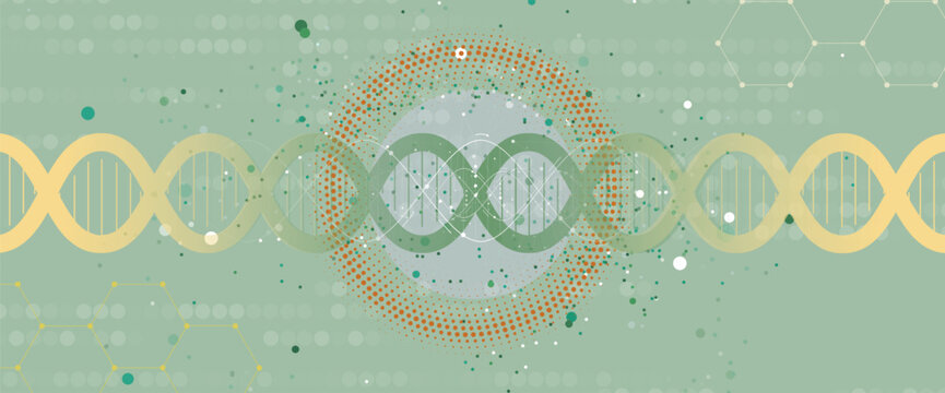 Futuristic modern dna design, neural genetic pathways, molecular strands