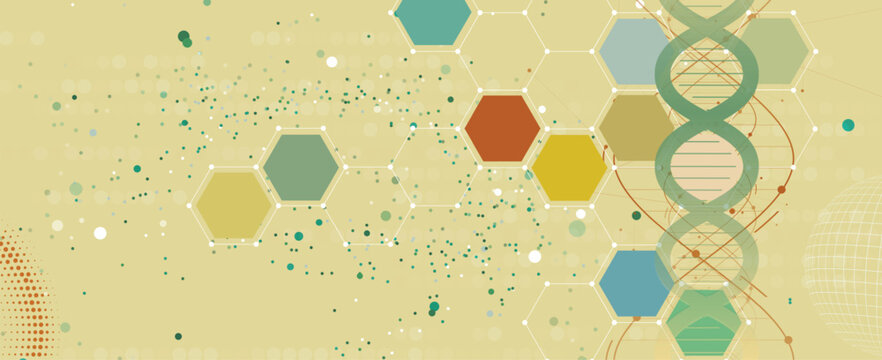Futuristic modern dna design, neural genetic pathways, molecular strands