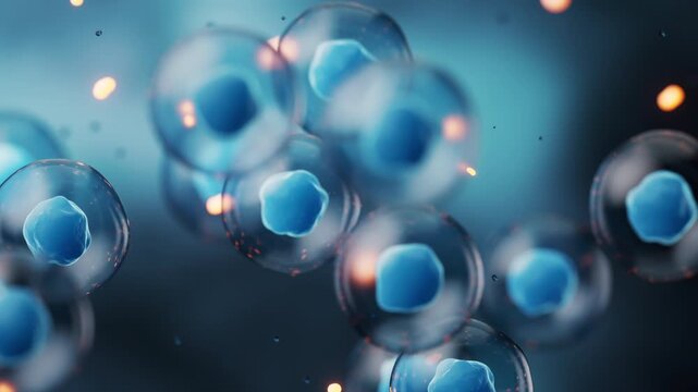 Transparent blue cells background, 3d rendering.