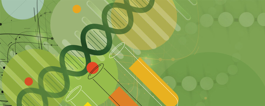 Futuristic modern dna design, neural genetic pathways, molecular strands