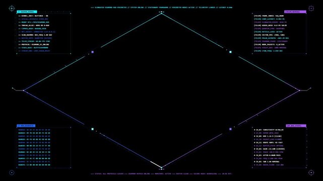 Futuristic Digital Diamond HUD Interface Display