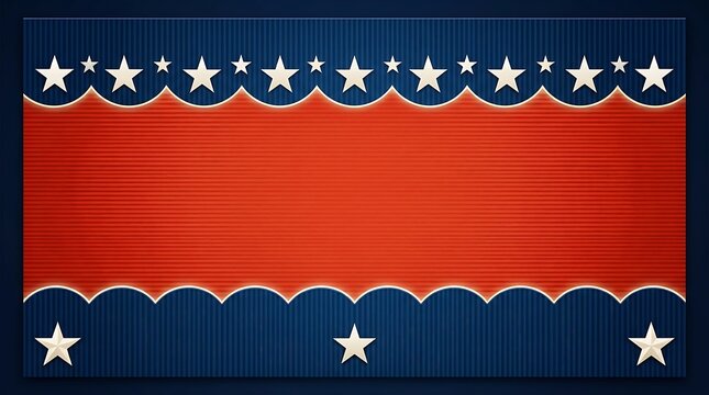 American patriotic background template with red stripes and blue star borders for independence day patriotic american background independence