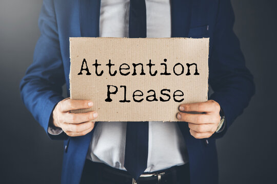 Attention Please text on paper