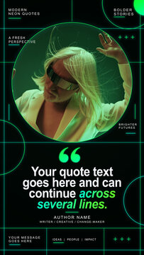 Neon Quote Green Circle Vertical