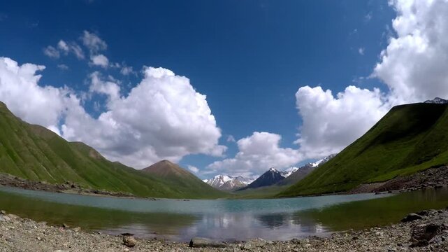 Scenic Valley Timelapse in the Mountains of Kol Ukok, Central Asia, Kyrgyzstan