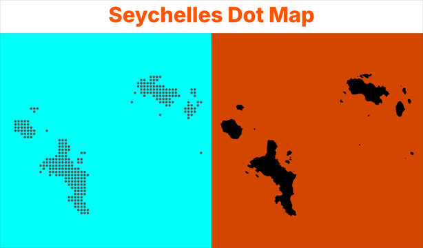 Seychelles Dot Map Isolated on White Background