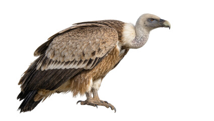 Obraz premium Large brown vulture with light grey head and neck, isolated on transparent background