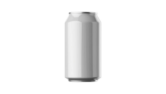 Blank silver aluminum soda can, isolated on transparent background