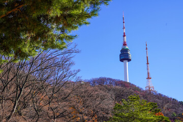 Obraz premium N Seoul Tower on Namsan mountain view