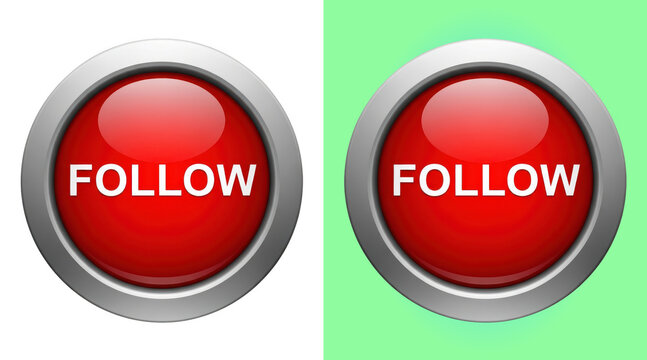 Red follow button interface design