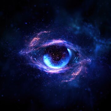 Cosmic eye observing the universe galaxy nebula swirls and stars