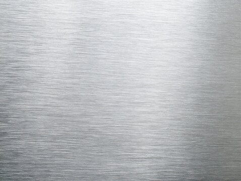Brushed metal texture close up with horizontal lines and subtle light reflection