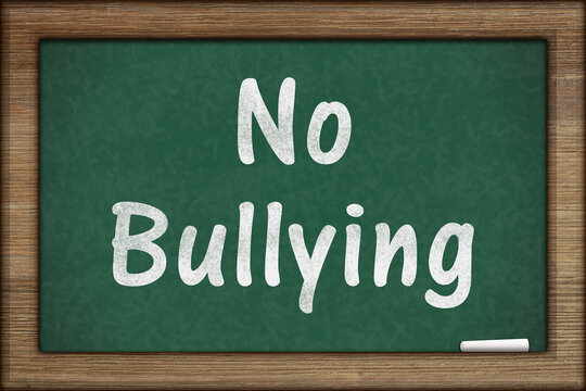 No Bullying sign on a chalkboard