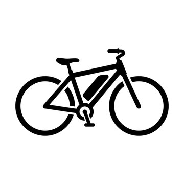 Black electric mountain bike icon simple silhouette symbol Vector