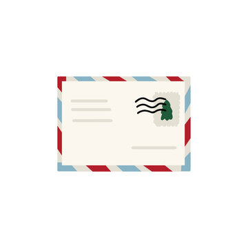 Christmas airmail letter envelope vector isolated on white background