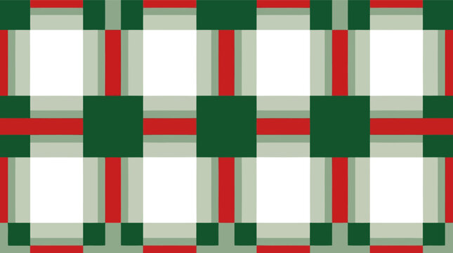 Abstract geometric pattern with green and red squares and rectangles on a light background Vector