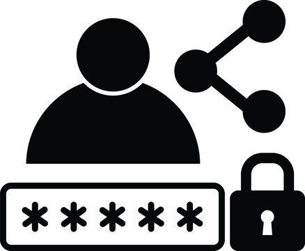Password share icon. Share password user login sign. Users lock security symbol. flat style.