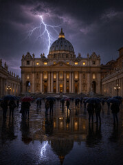 Fototapeta premium Dome of St. Peter's Basilica, Vatican City, Rome, Italy