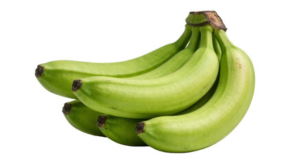 Bunch of unripe green bananas, isolated on transparent background © Charlie