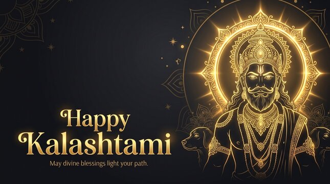 Kalashtami Festival Golden Bhairava Halo Spiritual Design
