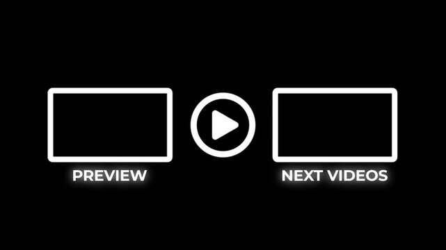 Animated Youtube end screen animation, simple suggestion videos youtube outro on a white background.