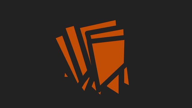 Orange papers fanning out motion graphic animation