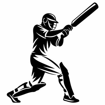 Cricket batsman hitting a shot