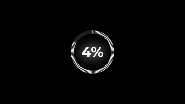Abstract pie chart with 5 percent progress bar animation. Pie chart business and finance visual data representation.