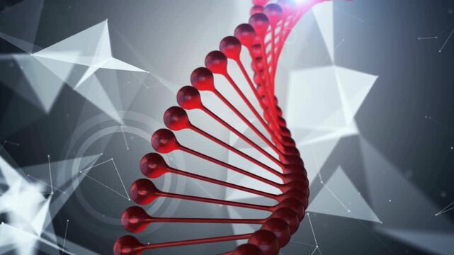 4K DNA Background - Loopable. Abstract double helix DNA structure with smooth seamless motion, ideal for science, biotechnology, medical, and genetics projects