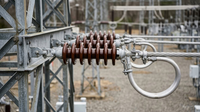 Electrical substation ceramic insulator and high voltage cable