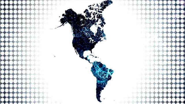 America continent map illustration showing North, Central, and South America in a clean and simple design