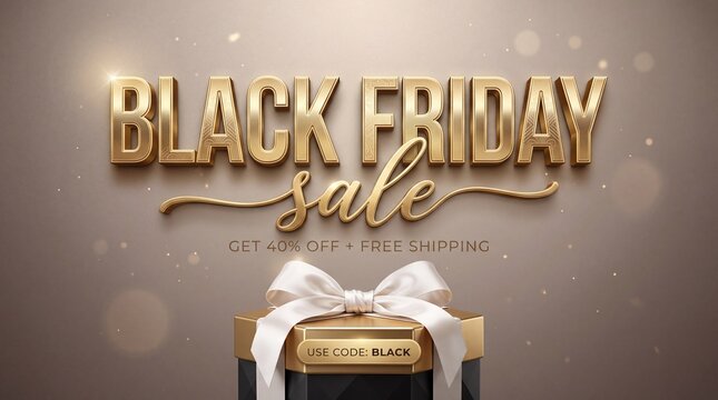 Vertical Black Friday Sale banner for web and social media. 40% off