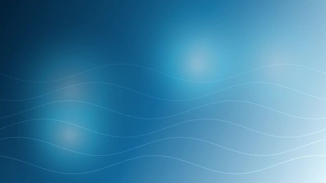 Abstract blue background with soft light bokeh and subtle wavy lines during a gentle motion