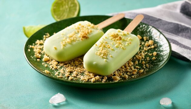 refreshing key lime pie popsicle with crumble