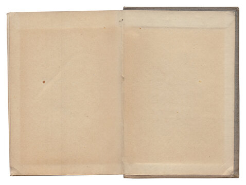 Vintage empty background of old book paper texture isolated