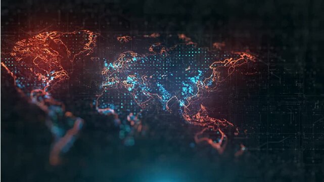 Modern world map illustration with clean design, showing continents and global geography