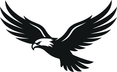 Obraz premium Majestic soaring eagle vector graphic illustration with widespread wings