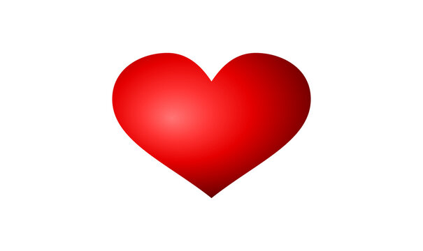 Red Heart Shape Icon Valentine Love Romance Symbol PNG Cutout Graphic Element