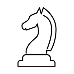 Outline chess knight icon, representing chess games, strategy, tactics, competition, intelligence, and strategic thinking. editable stroke © AZKCanvas