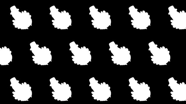 Adorable Cartoon Turkeys in Pilgrim Hats Seamless Pattern for Happy Thanksgiving Holiday