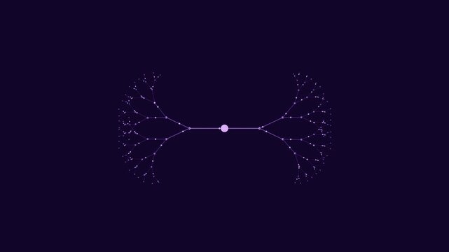 Dendritic neural signal tree transmitting luminous impulses in quantum violet