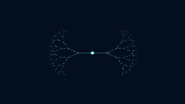 Dendritic neural signal tree transmitting luminous impulses in neural cyan
