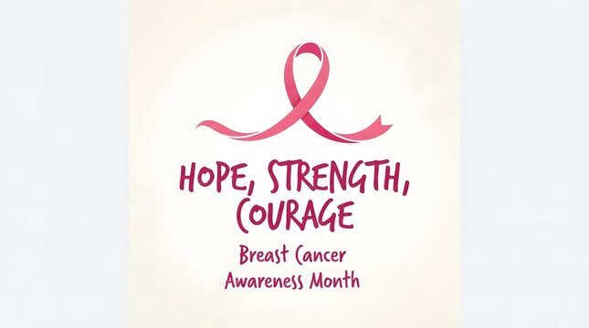 breast cancer card with pink ribbon